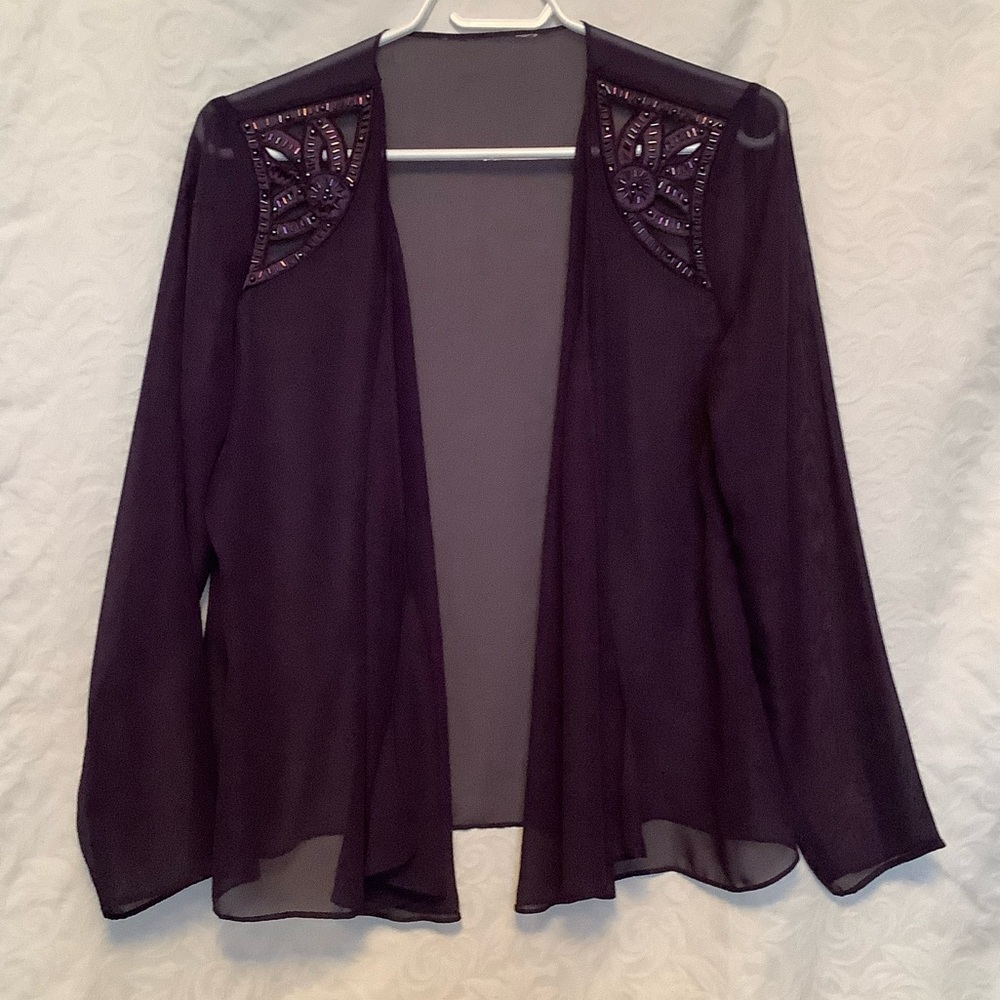 Sheer Cardigan with Embellishing
